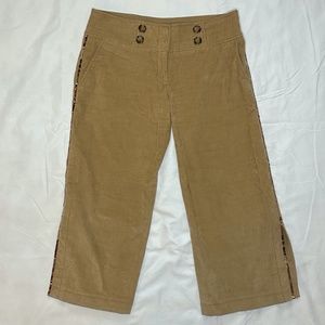 Bebe Brown Corduroy Cropped Pants